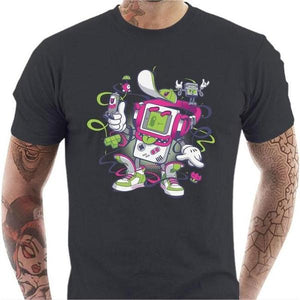 T-shirt geek homme - Game Boy Old School - Couleur Gris Foncé - Taille S