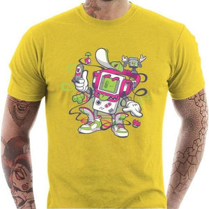 T-shirt geek homme - Game Boy Old School - Couleur Jaune - Taille S