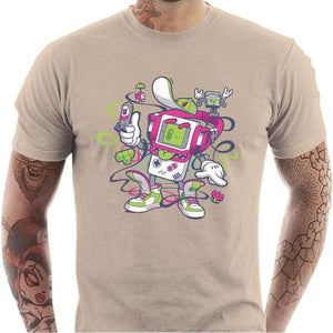 T-shirt geek homme - Game Boy Old School - Couleur Sable - Taille S