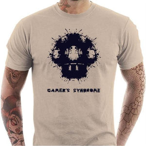 T-shirt geek homme - Gamer's syndrom - Couleur Sable - Taille S