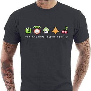 T-shirt geek homme - Geek Food - Couleur Gris Foncé - Taille S