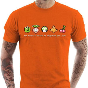 T-shirt geek homme - Geek Food - Couleur Orange - Taille S