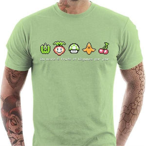 T-shirt geek homme - Geek Food - Couleur Tilleul - Taille S