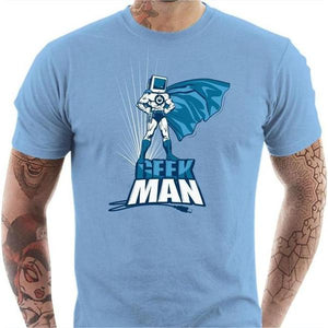 T-shirt geek homme - Geek Man - Couleur Ciel - Taille S