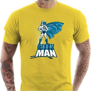 T-shirt geek homme - Geek Man - Couleur Jaune - Taille S