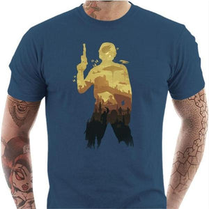 T-shirt geek homme - Han Solo - Couleur Bleu Gris - Taille S