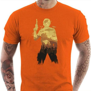T-shirt geek homme - Han Solo - Couleur Orange - Taille S