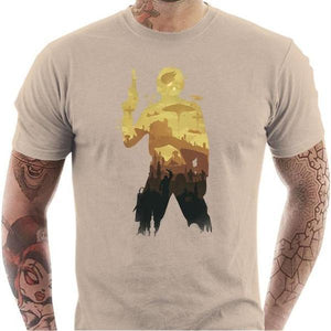 T-shirt geek homme - Han Solo - Couleur Sable - Taille S