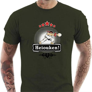 T-shirt geek homme - Heiouken ! - Couleur Army - Taille S