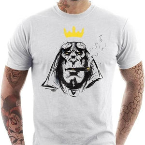 T-shirt geek homme - Hellboy Destroy - Couleur Blanc - Taille S