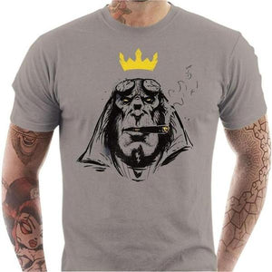 T-shirt geek homme - Hellboy Destroy - Couleur Gris Clair - Taille S