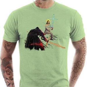 T-shirt geek homme - Holy Wars - Couleur Tilleul - Taille S
