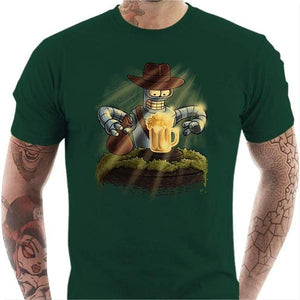 T-shirt geek homme - Indiana Bender - Couleur Vert Bouteille - Taille S