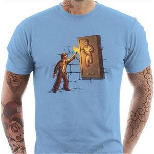 T-shirt geek homme - Indiana Carbonite - Couleur Ciel - Taille S