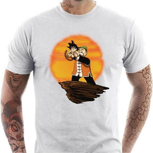 T-shirt geek homme - King Goku Dragon Ball - Couleur Blanc - Taille S