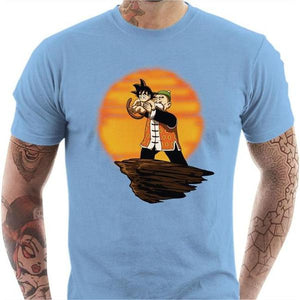 T-shirt geek homme - King Goku Dragon Ball - Couleur Ciel - Taille S