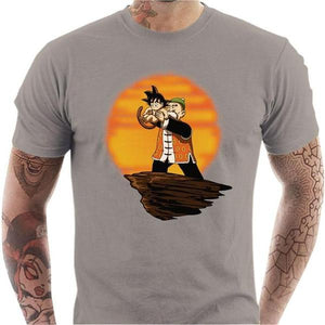 T-shirt geek homme - King Goku Dragon Ball - Couleur Gris Clair - Taille S