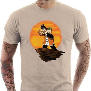 T-shirt geek homme - King Goku Dragon Ball - Couleur Sable - Taille S