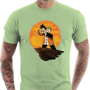 T-shirt geek homme - King Goku Dragon Ball - Couleur Tilleul - Taille S