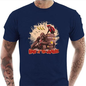 T-shirt geek homme - King of the jungle - Couleur Bleu Nuit - Taille S