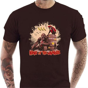 T-shirt geek homme - King of the jungle - Couleur Chocolat - Taille S