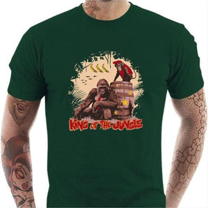 T-shirt geek homme - King of the jungle - Couleur Vert Bouteille - Taille S