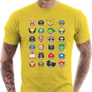 T-shirt geek homme - Know your Mushroom - Couleur Jaune - Taille S