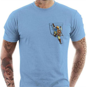 T-shirt geek homme - Link Climbing - Couleur Ciel - Taille S