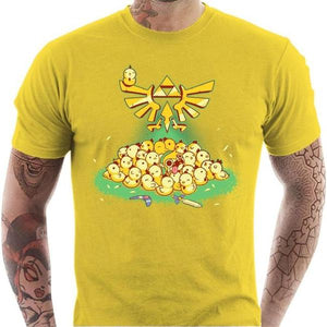 T-shirt geek homme - Link vs Cocottes - Couleur Jaune - Taille S