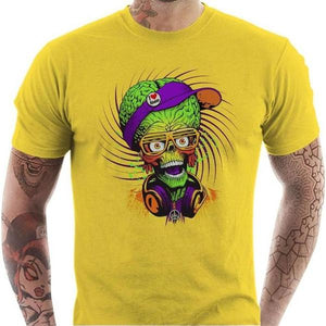 T-shirt geek homme - Mars Attack - Couleur Jaune - Taille S