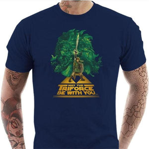 T-shirt geek homme - May the Triforce be with you ! - Couleur Bleu Nuit - Taille S