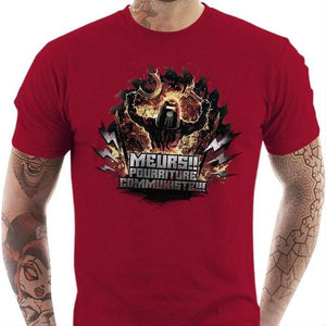 T-shirt geek homme - Meurs Pourriture communiste - Couleur Rouge Tango - Taille S