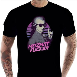T-shirt geek homme - Mozart Fucker - Couleur Noir - Taille S