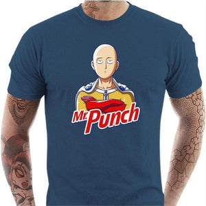 T-shirt geek homme - Mr Punch - Couleur Bleu Gris - Taille S