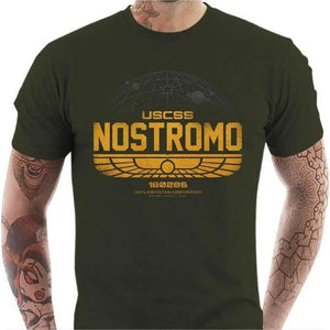 T-shirt geek homme - Nostromo de l'USCSS - Couleur Army - Taille S