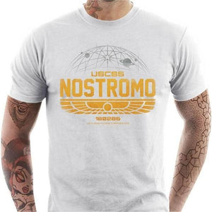 T-shirt geek homme - Nostromo de l'USCSS - Couleur Blanc - Taille S