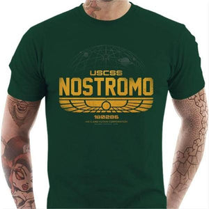 T-shirt geek homme - Nostromo de l'USCSS - Couleur Vert Bouteille - Taille S