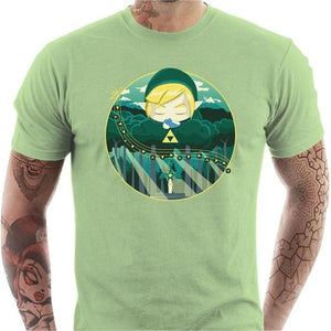 T-shirt geek homme - Ocarina Song - Couleur Tilleul - Taille S