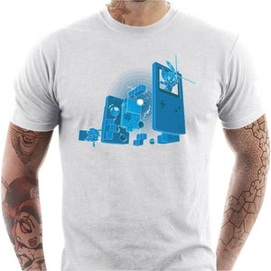 T-shirt geek homme - Old School Gamer - Couleur Blanc - Taille S