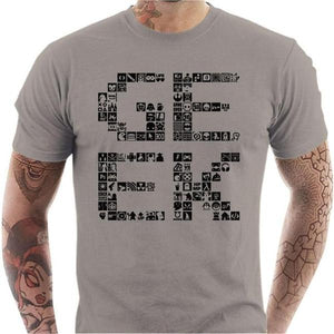 T-shirt geek homme - Pixel - Couleur Gris Clair - Taille S