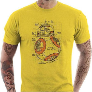 T-shirt geek homme - Plan BB8 - Couleur Jaune - Taille S