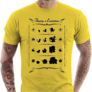 T-shirt geek homme - Pokemon Evolution - Couleur Jaune - Taille S
