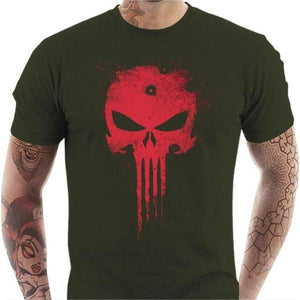 T-shirt geek homme - Punisher - Couleur Army - Taille S