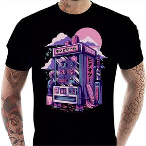 T-shirt geek homme - Retro vending machine - Couleur Noir - Taille S