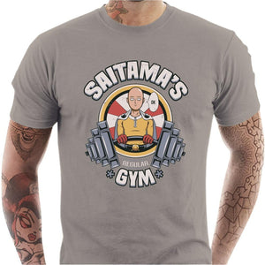 T-shirt geek homme - Saitama’s gym - Couleur Gris Clair - Taille S