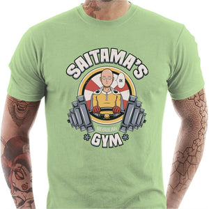 T-shirt geek homme - Saitama’s gym - Couleur Tilleul - Taille S
