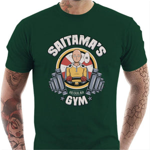 T-shirt geek homme - Saitama’s gym - Couleur Vert Bouteille - Taille S