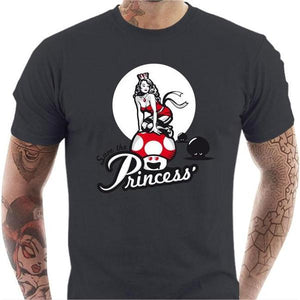 T-shirt geek homme - Save the Princess - Couleur Gris Foncé - Taille S