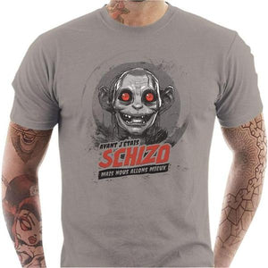 T-shirt geek homme - Schizo Gollum - Couleur Gris Clair - Taille S