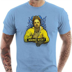 T-shirt geek homme - Science Bitch - Couleur Ciel - Taille S
